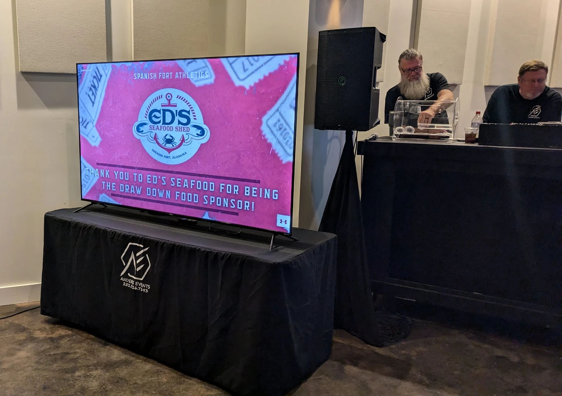 An Anders Events sponsor screen at a client event.